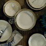 Hermia CXEO18Y2730P02 Vajilla de Porcelana 18 Piezas Color Canela Apta para Microondas y Lavavajillas